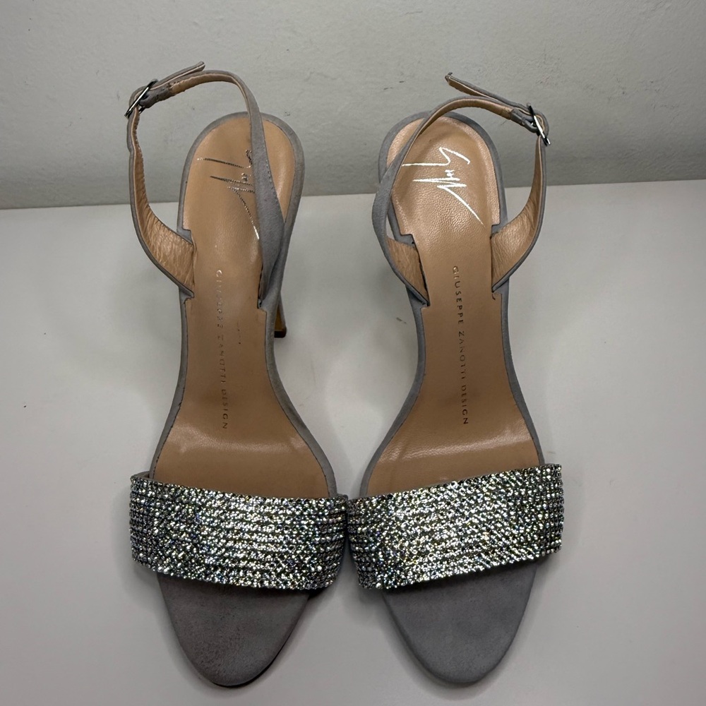 Giuseppe Zanotti sling back crystal suede